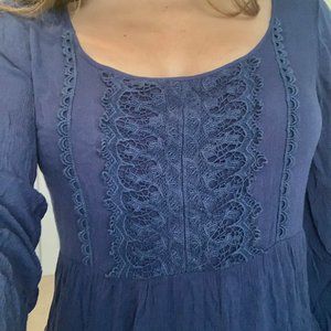navy blue peasant dress